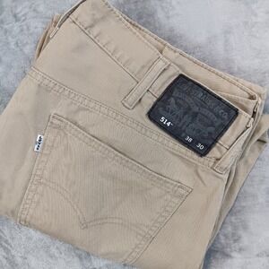 Levis 514 38x30 Black Label Straight Loose Relax Fit Khaki Chino Style Pants